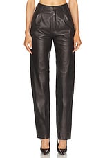 Alessandra Rich Leather Trouser in Brown, view 1, click to view large image.
