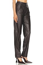 Alessandra Rich Leather Trouser in Brown, view 2, click to view large image.