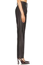Alessandra Rich Leather Trouser in Brown, view 3, click to view large image.