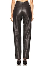 Alessandra Rich Leather Trouser in Brown, view 4, click to view large image.