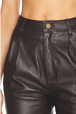 Alessandra Rich Leather Trouser in Brown, view 6, click to view large image.