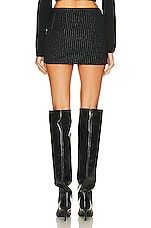 Alessandra Rich Pinstripe Mini Skirt in Black & Silver, view 3, click to view large image.
