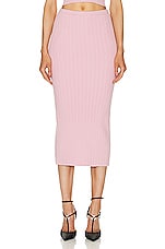 Alessandra Rich Knit Midi Skirt in Pink, view 1, click to view large image.