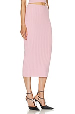 Alessandra Rich Knit Midi Skirt in Pink, view 2, click to view large image.