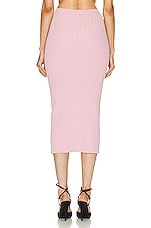 Alessandra Rich Knit Midi Skirt in Pink, view 3, click to view large image.