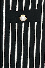 Alessandra Rich Pinstripe Knitted Midi Skirt in Black & White, view 5, click to view large image.