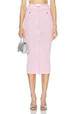 Alessandra Rich Sequin Midi Skirt in Pink, view 1, click to view large image.
