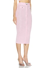 Alessandra Rich Sequin Midi Skirt in Pink, view 2, click to view large image.