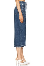 Alessandra Rich Denim Midi Skirt in Blue, view 3, click to view large image.