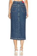 Alessandra Rich Denim Midi Skirt in Blue, view 4, click to view large image.