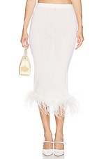 Alessandra Rich Midi Skirt in White, view 1, click to view large image.