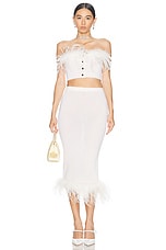 Alessandra Rich Midi Skirt in White, view 5, click to view large image.