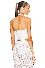 Alessandra Rich Lace Bustier Top in White, view 3, click to view large image.