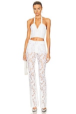 Alessandra Rich Lace Bustier Top in White, view 4, click to view large image.