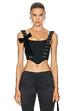 Alessandra Rich Bustier Top in Black, view 1, click to view large image.