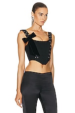 Alessandra Rich Bustier Top in Black, view 2, click to view large image.