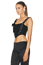 Alessandra Rich Bustier Top in Black, view 3, click to view large image.
