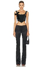 Alessandra Rich Bustier Top in Black, view 5, click to view large image.