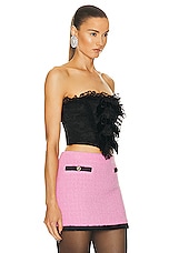 Alessandra Rich Lace Bustier Top in Black, view 2, click to view large image.