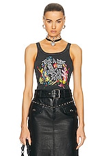 Alessandra Rich Jersey Tank Top in Grey, view 1, click to view large image.