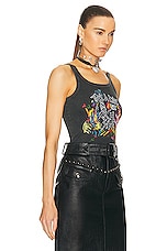 Alessandra Rich Jersey Tank Top in Grey, view 2, click to view large image.