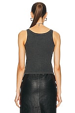 Alessandra Rich Jersey Tank Top in Grey, view 3, click to view large image.