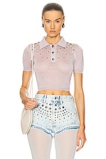Alessandra Rich Lurex Knit Jumper in Light Pink, view 1, click to view large image.