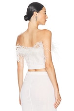 Alessandra Rich Strapless Cropped Top in White, view 3, click to view large image.