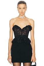 Alessandra Rich Bustier Top in Black, view 1, click to view large image.