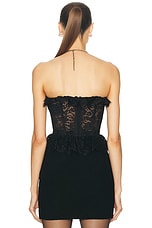 Alessandra Rich Bustier Top in Black, view 3, click to view large image.