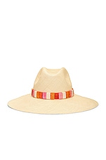 Artesano Antiparos Hat in Natural & Multicolor Tagua Beads, view 1, click to view large image.