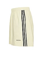 adidas by Wales Bonner Football Shorts in Sandy Beige, view 3, click to view large image.