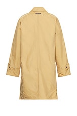 adidas by Wales Bonner Reversible Mac Coat in Beige & Check, view 3, click to view large image.