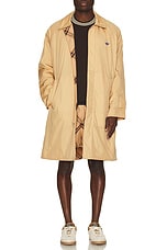 adidas by Wales Bonner Reversible Mac Coat in Beige & Check, view 6, click to view large image.