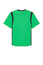 adidas by Wales Bonner Football T-shirt in Vivid Green, view 2, click to view large image.