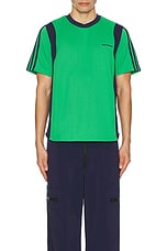 adidas by Wales Bonner Football T-shirt in Vivid Green, view 4, click to view large image.