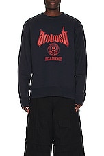 Ambush Academy Crewneck in Navy Valiant Poppy, view 3, click to view large image.