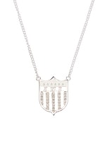 Ambush Varsity Shield Charm Necklace in Silver, view 2, click to view large image.