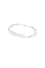 Ambush Pearl Letterblock Bracelet in Silver, view 1, click to view large image.