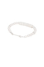 Ambush Pearl Letterblock Bracelet in Silver, view 2, click to view large image.