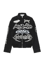Ambush Patch Denim Bomber in Black, view 1, click to view large image.