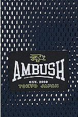 Ambush &quot;34&quot; Mesh Tank Top in Insignia Blue & Russet Brown, view 3, click to view large image.
