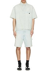 Ambush Boxy Fit Short Sleeve Denim Shirt in Light Blue, view 5, click to view large image.
