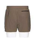 ASRV Tetra-lite 5 Liner Short in Deep Taupe/white, view 2, click to view large image.