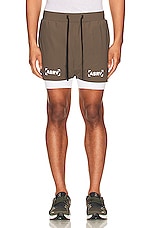ASRV Tetra-lite 5 Liner Short in Deep Taupe/white, view 3, click to view large image.