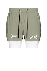 ASRV Tetra-lite 5 Liner Short in Sage/white, view 1, click to view large image.