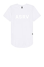ASRV Nano Mesh Established Tee in White, view 1, click to view large image.