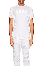 ASRV Nano Mesh Established Tee in White, view 4, click to view large image.
