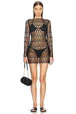 Agent Provocateur Maiya Cover Up Dress in Black, view 2, click to view large image.