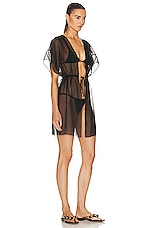 Agent Provocateur Evelyn Short Kaftan Dress in Black, view 2, click to view large image.